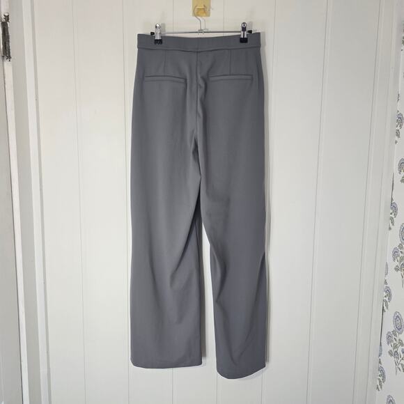 Halara Gray Wide Leg Pull On Pants Stretch Pockets Work Comfort Size M - Picture 2 of 8